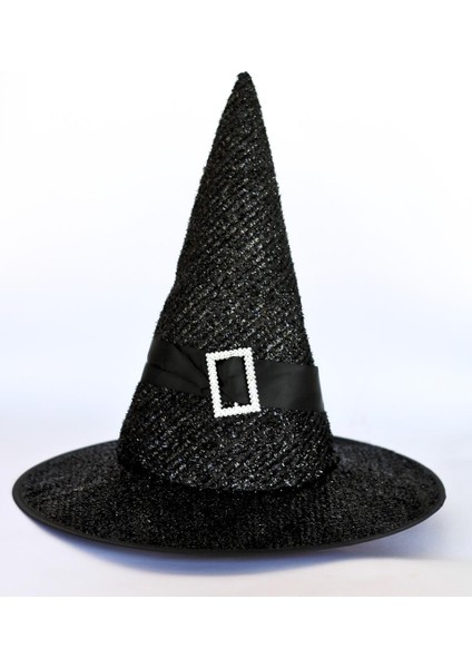 Cadılar Bayramı Simli Cadı Şapkası Halloween Parti Kostüm Aksesuarı Siyah fiyatları