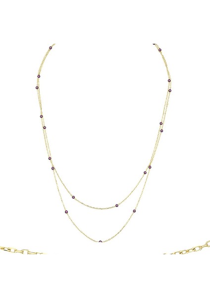 Yakut Taşlı Choker Kolye
