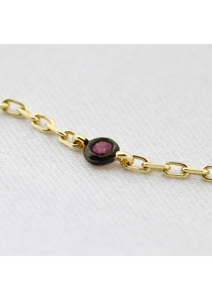 Yakut Taşlı Choker Kolye