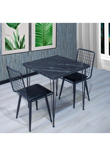 Emel 70x70 Yemek Masa Sandalye Takımı 2 Kişilik Yıldız Sandalye Salon Balkon Cafe Takım