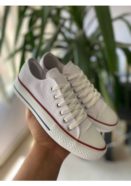 Beyaz Kısa Keten Sneaker Sporayakkabı Günlük Ortopedik fırsatları