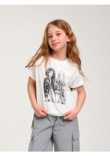 Kız Çocuk Pamuklu Kabartmalı T-Shirt fırsatları