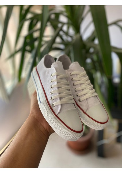 Beyaz Kısa Keten Sneaker Sporayakkabı Günlük Ortopedik modelleri