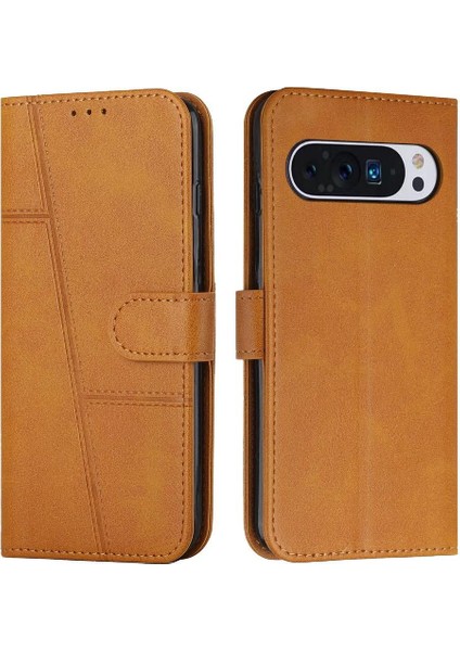 Google Pixel 9 Pro Xl Kickstand Kart Ekleme Tam Tarafı Için Flip Case (Yurt Dışından)
