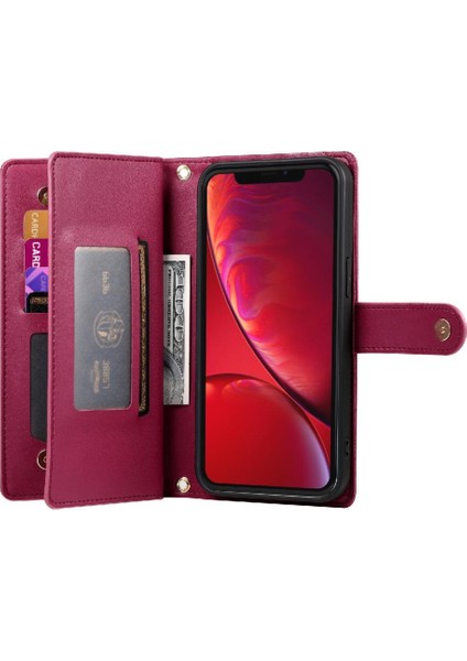 IPhone X/xs Kickstand Çok Fonksiyonlu Kart Yuvaları Cüzdan Için Flip Case (Yurt Dışından)