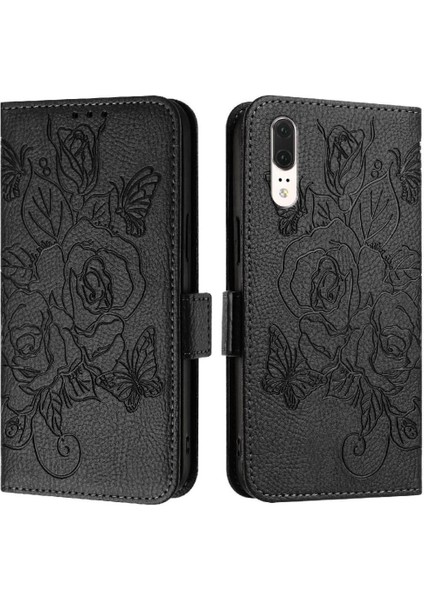 Kredi Kartı Yuvası Pu Deri ile Huawei P20 Manyetik Cüzdan Için Kılıf (Yurt Dışından)