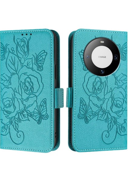 Kredi Kartı Yuvası ile Huawei Mate 60 Için Kılıf Pu Deri Manyetik Cüzdan (Yurt Dışından)