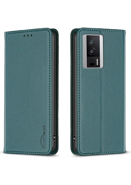 Xiaomi Poco F5 Pro Iş Manyetik Cüzdan Pu Deri Yuvası Için Flip Case (Yurt Dışından)