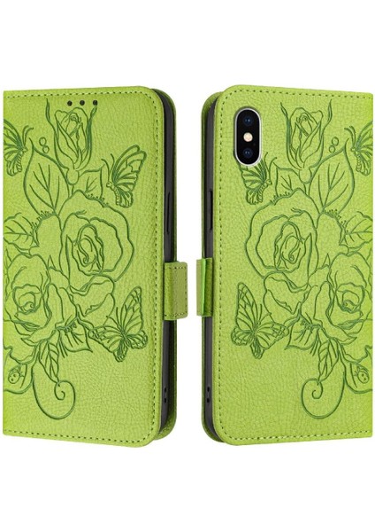 Kredi Kartı Yuvası ile IPhone X/xs Manyetik Cüzdan Pu Deri Kılıf (Yurt Dışından)