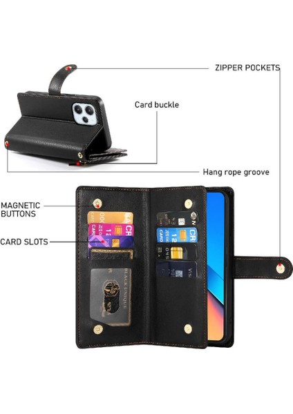 Xiaomi Redmi Için Flip Case 12 4g/5g Çok Fonksiyonlu Kart Yuvaları Kickstand (Yurt Dışından)