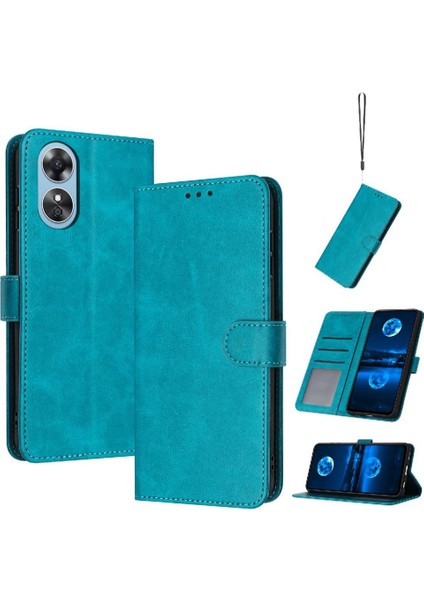 Kart Yuvası Kickstand Pu Saf Toka ile Oppo A17/A17K Için Flip Case (Yurt Dışından)