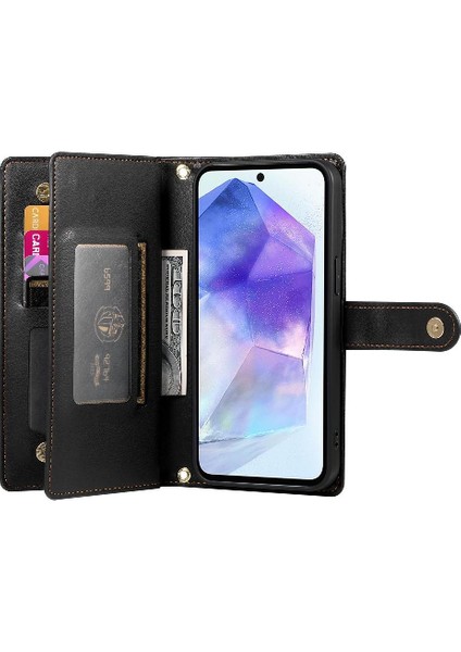 Samsung Galaxy Galaxy Cüzdan Bölmesi Çok Fonksiyonlu Kart Için Flip Case (Yurt Dışından)
