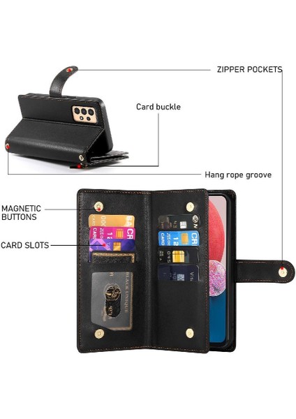 Samsung Galaxy M13 5g Bilek Kayışı Kickstand Cüzdan Kartı Için Flip Case (Yurt Dışından)