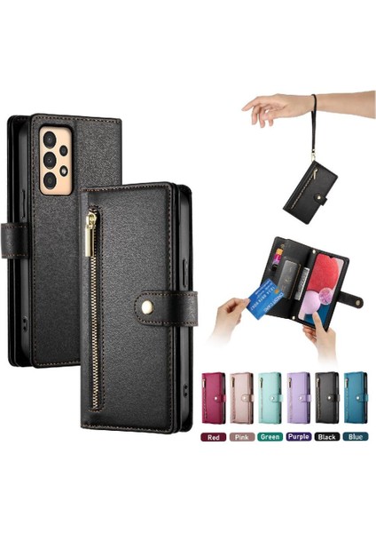 Samsung Galaxy M13 5g Bilek Kayışı Kickstand Cüzdan Kartı Için Flip Case (Yurt Dışından)