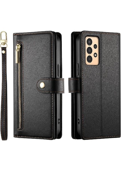 Samsung Galaxy A04 Için Flip CASE/A04S Kickstand Bilek Kayışı Kart Yuvaları (Yurt Dışından)