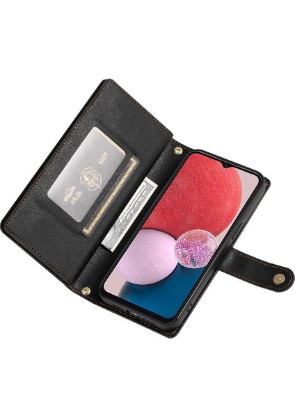 Samsung Galaxy A04 Için Flip CASE/A04S Kickstand Bilek Kayışı Kart Yuvaları (Yurt Dışından)