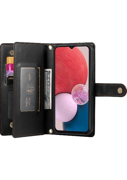 Samsung Galaxy A04 Için Flip CASE/A04S Kickstand Bilek Kayışı Kart Yuvaları (Yurt Dışından)
