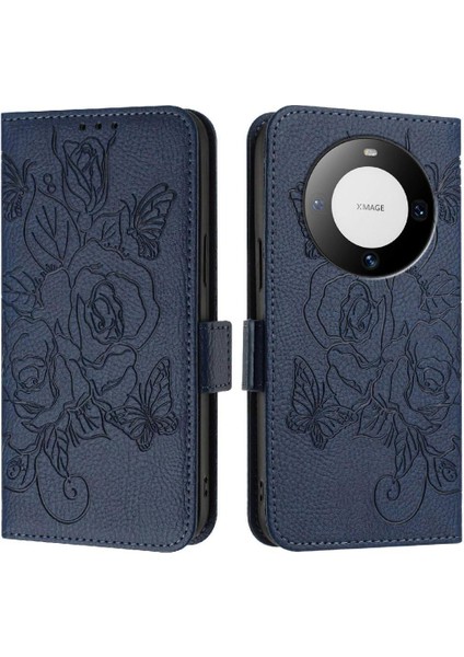 Kredi Kartı Yuvası ile Huawei Mate 60 Için Kılıf Pu Deri Manyetik Cüzdan (Yurt Dışından)