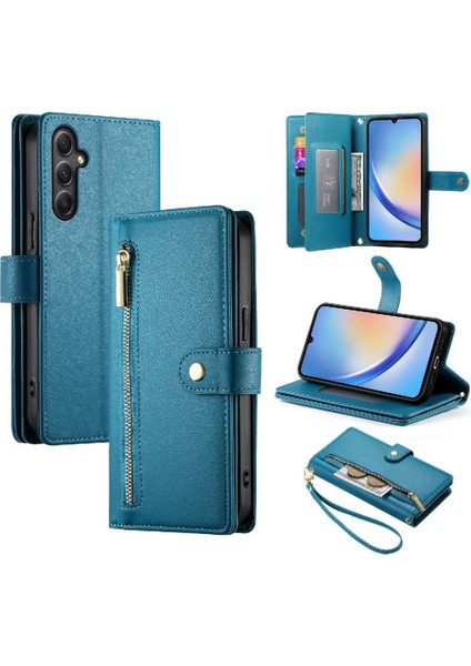 Samsung Galaxy A34 5g Çok Fonksiyonlu Kart Yuvaları Bilek Kayışı Için Flip Case (Yurt Dışından)