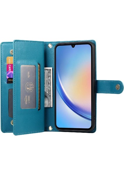 Samsung Galaxy A34 5g Çok Fonksiyonlu Kart Yuvaları Bilek Kayışı Için Flip Case (Yurt Dışından) indirimleri