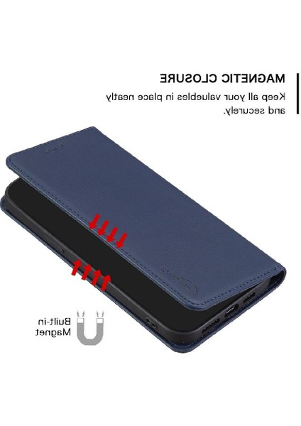 Xiaomi Redmi Not 11E Çoklu Kart Yuvası Manyetik Cüzdan Pu Için Flip Case (Yurt Dışından)