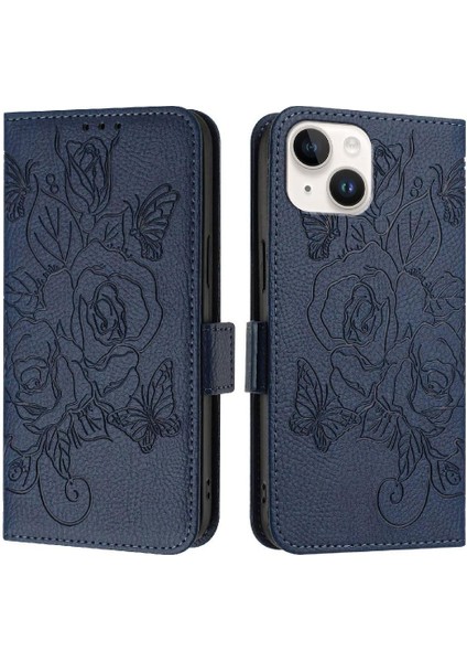 Kredi Kartı Yuvası Pu Deri ile IPhone 15 Manyetik Cüzdan Için Kılıf (Yurt Dışından)