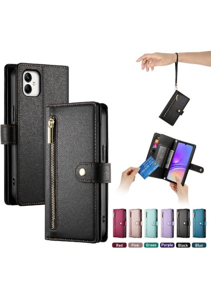Samsung Galaxy A05 Kickstand Çok Fonksiyonlu Kart Yuvaları Için Flip Case (Yurt Dışından) modelleri