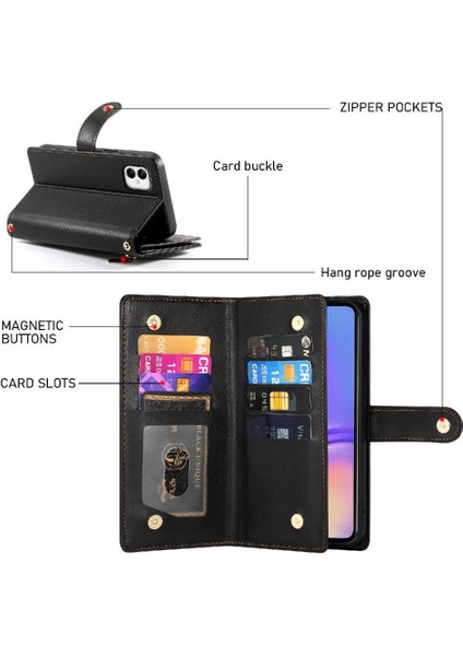 Samsung Galaxy A05 Kickstand Çok Fonksiyonlu Kart Yuvaları Için Flip Case (Yurt Dışından) fırsatları