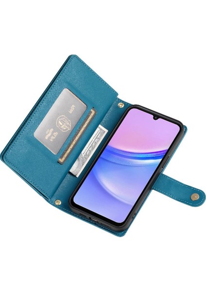 Samsung Galaxy A15 Çok Fonksiyonlu Kart Yuvaları Cüzdan Bilek Için Flip Case (Yurt Dışından) modelleri