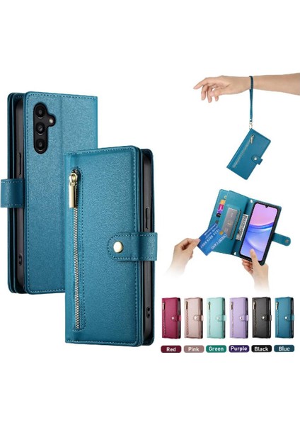 Samsung Galaxy A15 Çok Fonksiyonlu Kart Yuvaları Cüzdan Bilek Için Flip Case (Yurt Dışından) fırsatları