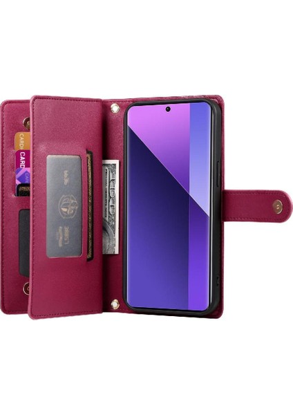 Xiaomi Redmi Not Için Flip Case 13 Pro Artı 5g Bilek Kayışı Çok Fonksiyonlu (Yurt Dışından)
