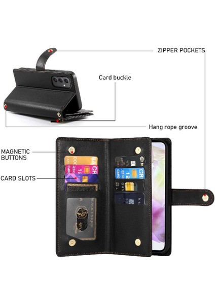 Samsung Galaxy A35 Kickstand Çok Fonksiyonlu Kart Yuvaları Için Flip Case (Yurt Dışından)