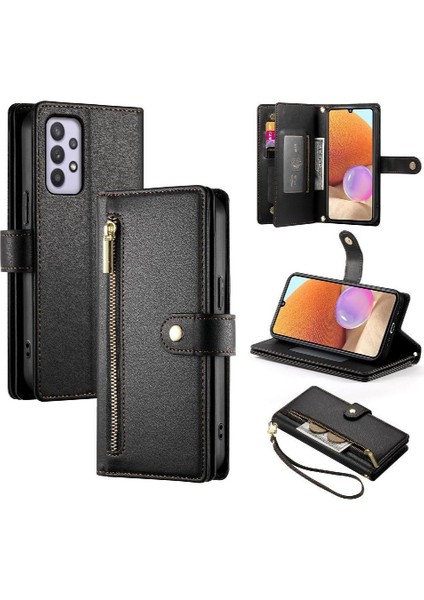 Samsung Galaxy A32 4g Cüzdan Bölmesi Kickstand Bilek Için Flip Case (Yurt Dışından)