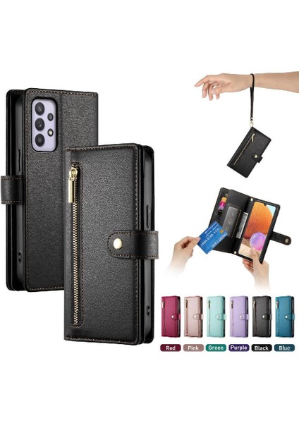 Samsung Galaxy A32 4g Cüzdan Bölmesi Kickstand Bilek Için Flip Case (Yurt Dışından) fırsatları