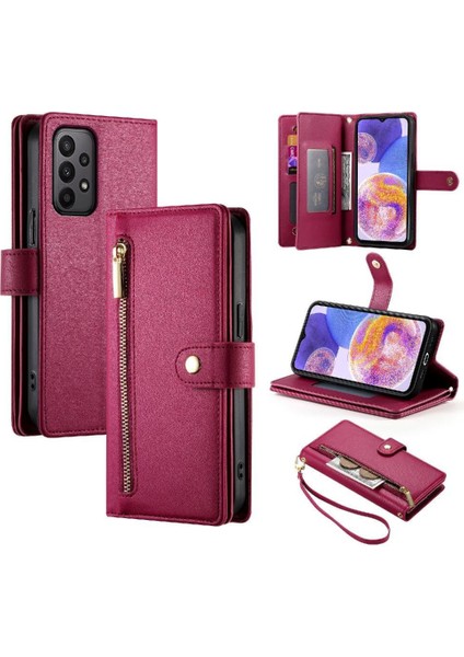 Samsung Galaxy M23 5g Kickstand Cüzdan Bölmesi Bilek Için Flip Case (Yurt Dışından) modelleri