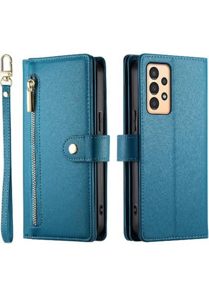 Samsung Galaxy A04 Için Flip CASE/A04S Kickstand Bilek Kayışı Kart Yuvaları (Yurt Dışından)