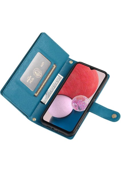 Samsung Galaxy A04 Için Flip CASE/A04S Kickstand Bilek Kayışı Kart Yuvaları (Yurt Dışından)