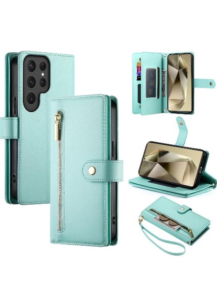 Samsung Galaxy S24 Ultra Kickstand Çok Fonksiyonlu Kart Için Flip Case (Yurt Dışından)