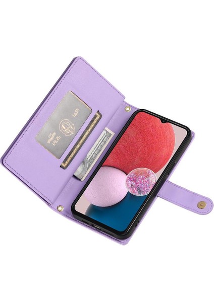 Samsung Galaxy A04 Için Flip CASE/A04S Kickstand Bilek Kayışı Kart Yuvaları (Yurt Dışından)