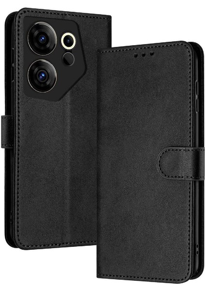 Tecno Camon 20 Premier 5g Kickstand Saf Renk Kartı ile Flip Case (Yurt Dışından)