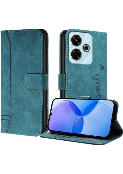 Telefon Kılıfı Için Xiaomi Poco M6 4g El Kayışı Pu Deri Flip Folio Cüzdan (Yurt Dışından)