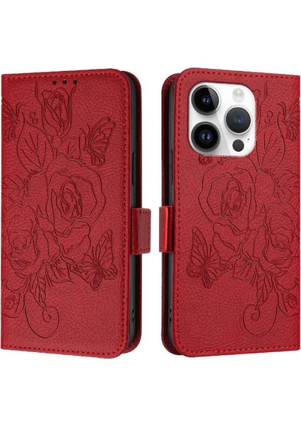Kredi Kartı Yuvası ile IPhone 15 Pro Max Pu Deri Manyetik Cüzdan (Yurt Dışından)