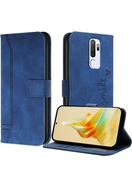 Oppo A5 2020 Flip Folio Cüzdan Için Telefon Kılıfı Pu Deri El Kayışı Kart (Yurt Dışından)