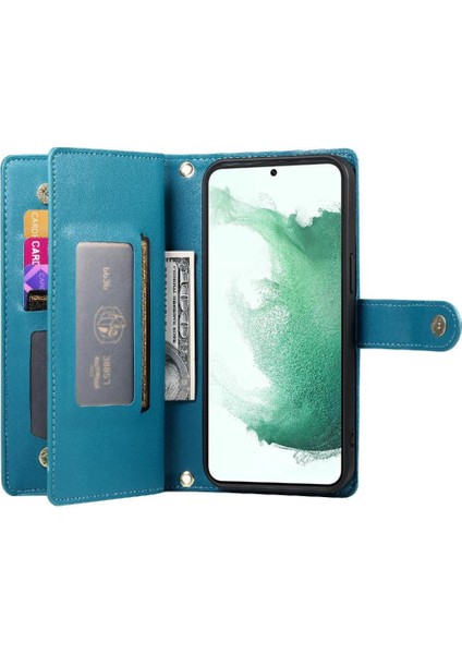 Samsung Galaxy S22 Artı Bilek Kayışı Çok Fonksiyonlu Kart Için Flip Case (Yurt Dışından)
