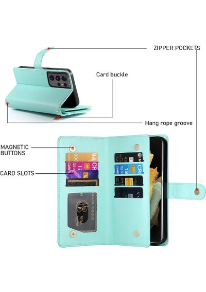 Samsung Galaxy S21 Ultra Kickstand Çok Fonksiyonlu Kart Için Flip Case (Yurt Dışından) indirimleri