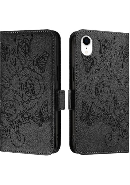 Kredi Kartı Yuvası ile IPhone Xr Için Kılıf Pu Deri Manyetik Cüzdan (Yurt Dışından)