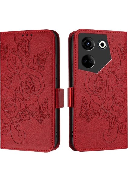 Kredi Kartı Yuvası Cüzdan ile Tecno Camon 20/20 Pro 4g Pu Deri Için Kılıf (Yurt Dışından)
