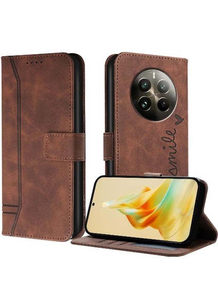 Realme 12 Pro Artı Flip Folio Cüzdan Için Telefon Kılıfı El Kayışı Kart Yuvaları (Yurt Dışından)