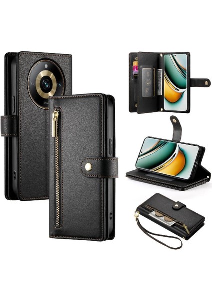 Realme 11 Pro Artı 5g Çok Fonksiyonlu Kart Yuvaları Kickstand Için Flip Case (Yurt Dışından)