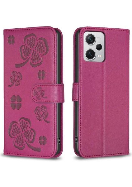 Xiaomi Redmi Not 12 Için Flip Case Pro Artı Yonca Çiçek Pu Deri Kart (Yurt Dışından)